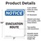 Signmission Evacuation Route, 7 in W x Rectangle, Aluminum OS-2PACK-NS-A-710-V-12194 - alternate 2